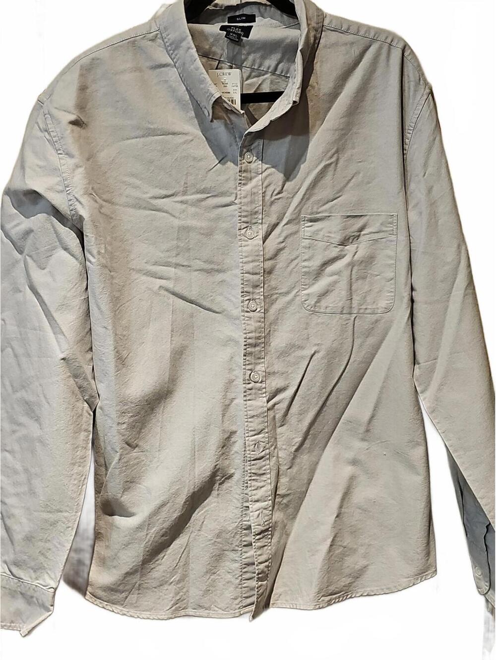 J. Crew Men's Size XXL Flex Slim Oxford White Button-Down Collar Dress Shirt NWT